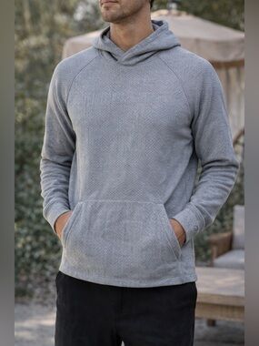 Lululemon Textured Double-Knit Cotton Hoodie Men’s Small Grey